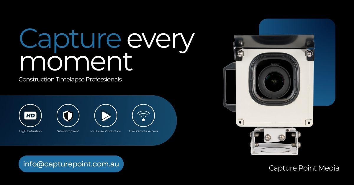 Durable time-lapse camera fixed on a construction site for long-term project tracking